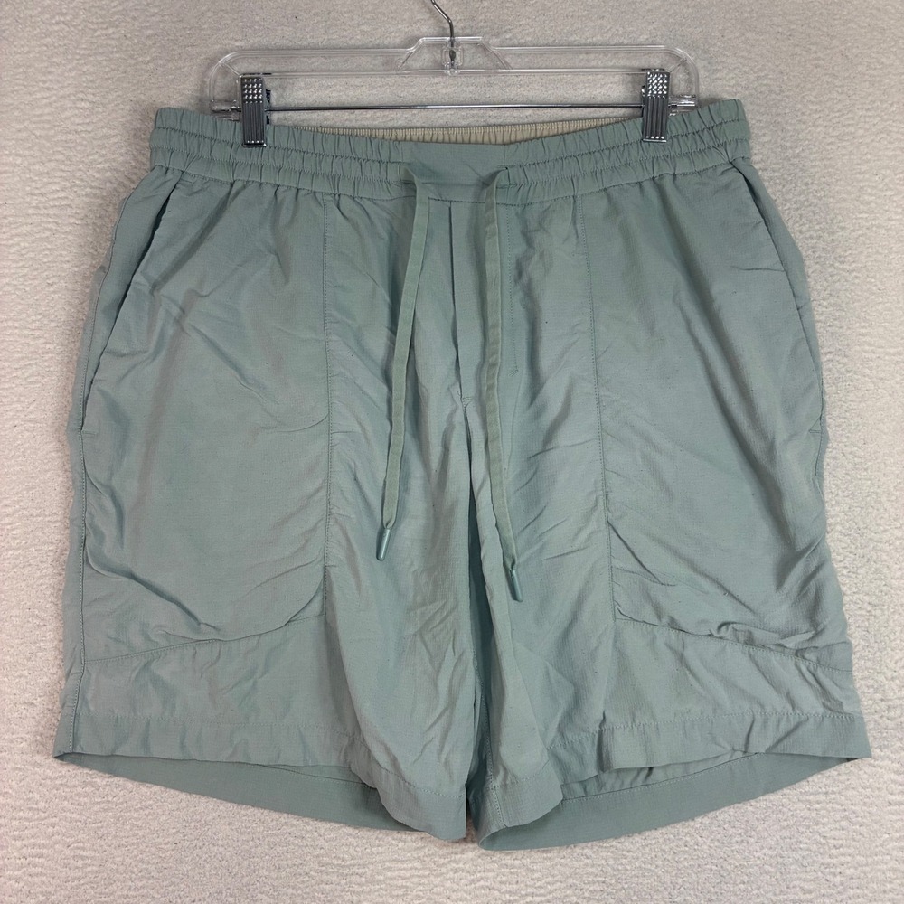 Lululemon Bowline Short Men XL Green Ripstop Training Stretch Drawstring LM7ARQS